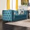 Salvatore Sofa SM2282 in Turquoise Velvet Fabric w/Options