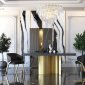 Oro Dining Table in Black High Gloss by ESF w/Options