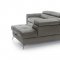 Camelia Sectional Sofa Grey Full Leather by ESF w/ Bed & Storage