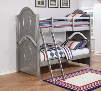 Valentine Bunk Bed 461131 in Metallic Pewter - Coaster w/Options [CRKB-461131-Valentine]