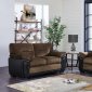 UMC7KD Sofa & Loveseat Set by Global in Coffee & Brown PVC