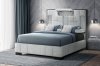 Oscar Upholstered Bed in Gray Fabric by Global