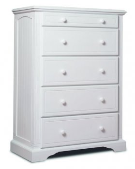 Satin White Finish Modern Five-Drawer High Chest [LSC-750]