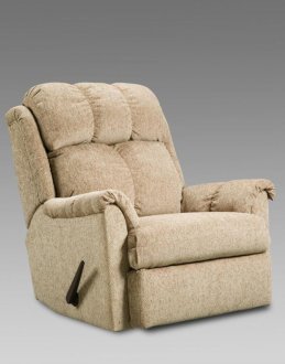 Sand Fabric Modern Elegant Rocker Recliner