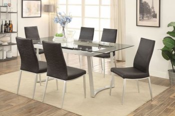 Miriam 7Pc Dining Set CM3383T in Silver & Black [FADS-CM3383T-Miriam]