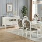 F2475 7Pc Dining Set in Ivory & Silver by Poundex w/Options