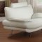 White Full Bonded Leather Modern Sofa w/Optional Chair, Loveseat