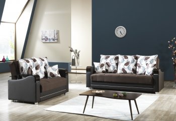 Oscar Sofa Bed in Brown Fabric by Casamode w/Options [CMSB-Oscar Brown]