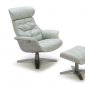 Karma Lounge Chair in Mint Green Leather by J&M