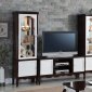 Mathias TV Stand 91230 in Walnut & White by Acme w/Options