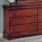 Brown Cherry Finish Traditional Sleigh Bed w/Optional Casegoods