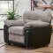 UMC7KD Sofa & Loveseat in Grey Fabric & Black PVC by Global