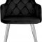 Salvatore Dining Chair 758 Set of 2 Black Velvet Fabric Meridian