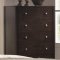 Rich Dark Brown Finish Modern Bedroom w/Optional Casegoods