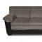 Charcoal Microfiber Sofa & Loveseat Set w/Faux Leather Base