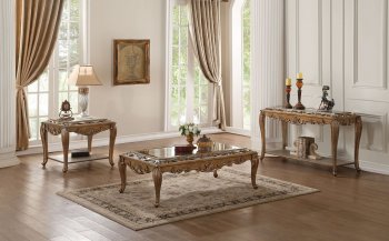 Orianne Coffee Table 80690 in Antique Gold & Mirror by Acme [AMCT-80690-Orianne]