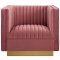 Sanguine Accent Chair in Dusty Rose Velvet by Modway