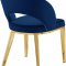 Roberto Dining Chair 765 Set of 2 Navy Velvet Fabric - Meridian