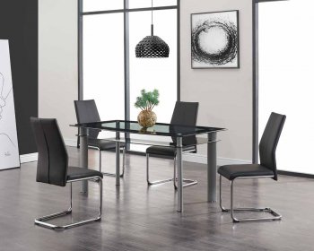 D1058DT Dining Set 5Pc in Black by Global Furniture USA [GFDS-D1058DT-D41DC-BL]