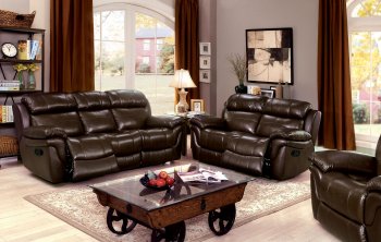 Justine Reclining Sofa CM6784 in Brown Leather Match w/Options [FAS-CM6784-Justine]