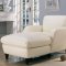 White Bonded Leather Retro Style Living Room w/Soft Seating