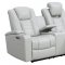 U1867 Power Motion Sofa in Chalk Leather Gel by Global w/Options