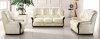 Off White Leather Modern 43 Sofa by ESF w/Options & Wood Framing