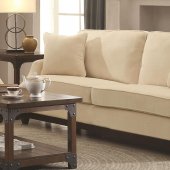 Acklin 504741 Sofa in Beige Velvet Fabric by Coaster w/Options