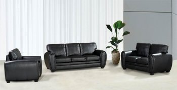 Black Bonded Leather Sofa & Loveseat Set w/Optional Chair [GYS-G353]