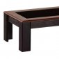 Brown Solid Wood Modern Coffee Table w/Glass Top