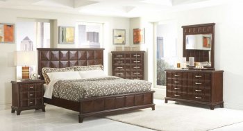 Dark Chocolate Finish Transitional Bedroom w/Optional Case Goods [HEBS-1401]