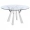 Alaia Dining Set 5Pc 190710 in Chrome by Coaster w/Gray Chairs