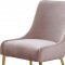 Owen Dining Chair 744 Set of 2 Pink Velvet Fabric by Meridian