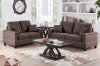 F7876 Sofa & Loveseat Set in Chocolate Fabric by Boss