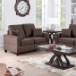 F7876 Sofa & Loveseat Set in Chocolate Fabric by Boss