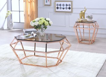 Clifton Coffee Table 83350 in Rose Gold by Acme w/Options [AMCT-83350-Clifton]