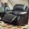 Black Bonded Leather Contemporary Reclining Livng Room Sofa