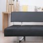 Black Leatherette Modern Convertible Sofa Bed w/Chrome Legs