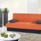 Planet Sofa Bed Convertible in Orange Microfiber by Rain