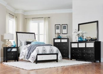 Odelia 4Pc Kids Bedroom Set 1708TBK in Black by Homelegance [HEKB-1708TBK-Odelia]