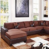 56000 Dannis Reversible Sectional Sofa in Chocolate by Acme