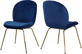 Paris Dining Chair 785 Set of 4 Navy Velvet Fabric by Meridian [MRDC-785 Paris Navy]