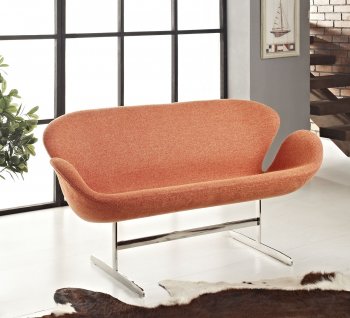 Wing Loveseat in Orange Fabric by Modway [MWS-Wing Orange]