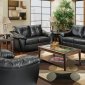 Black Bonded Leather Contemporary Sofa & Loveseat Set w/Options