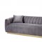 Elchanon Sofa 55670 in Gray Velvet & Gold by Acme w/Options