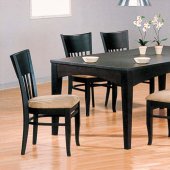 Black Finish Modern 7Pc Dining Set w/Cushioned Seats