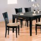 Black Finish Modern 7Pc Dining Set w/Cushioned Seats