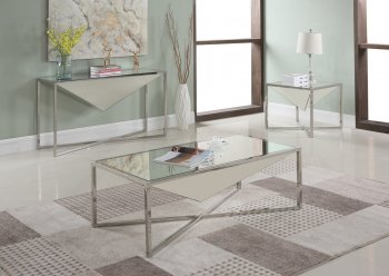 Krystal Coffee Table 220 Chrome Base by Meridian w/Options [MRCT-220 Krystal]