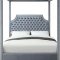 Rowan Upholstered Bed in Grey Velvet Fabric by Meridian w/Canopy