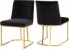 Heidi Dining Chair 776 Set of 2 Black Velvet Fabric by Meridian